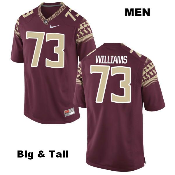 Men's NCAA Nike Florida State Seminoles #73 Jauan Williams College Big & Tall Red Stitched Authentic Football Jersey RAP7369GS
